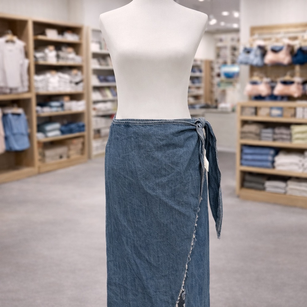 Citizen Of Humanity Denim Sarong Wrap Skirt Sample Piece HandWritten Label Rare!